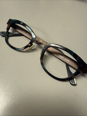 Anne et Valentin Women’s Blue green Tortoiseshell Optical Glasses titanium frame